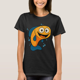Camiseta Peixe Dourado Feliz Fofo – Desenho Animado Ocean