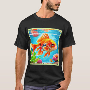 Camiseta Peixe Dourado Laranja Branco
