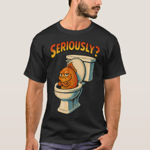 Camiseta Peixe Dourado Mal-Humorado com Braços Cruzados –