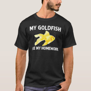 Camiseta Peixe Dourado Para Homens Mulheres Aquário Dourado