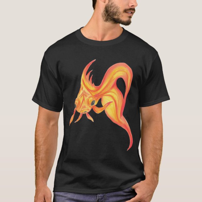 Camiseta Peixe Dourado WTF, Um Peixe Com Perguntas (Frente)