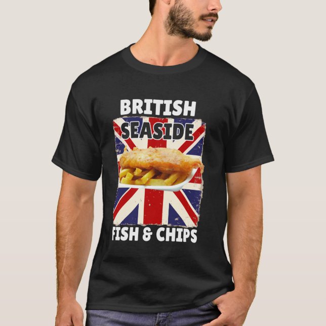 Camiseta Peixe e Batata Frita da Costa Britânica - UK Chip  (Frente)