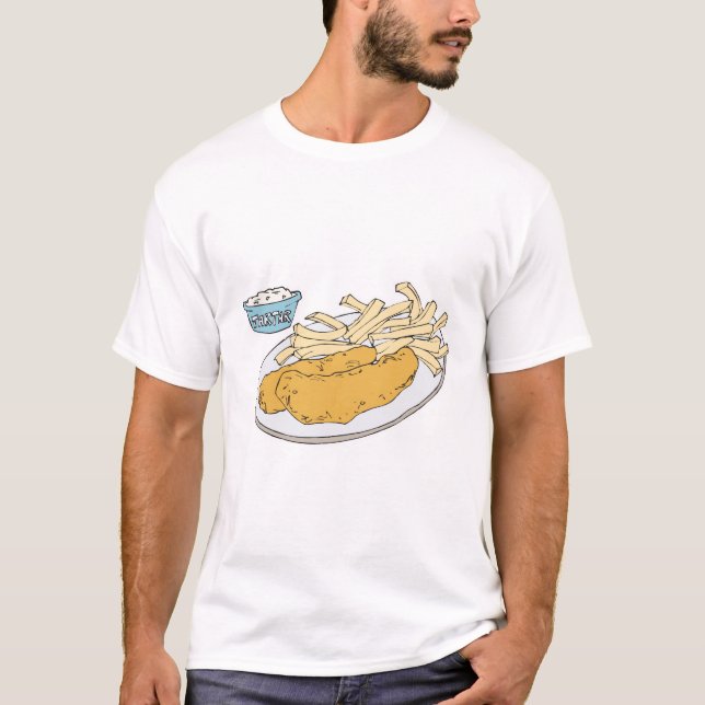 Camiseta peixe e batatas fritas (Frente)