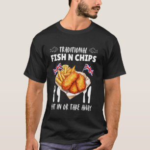 Camiseta Peixe e Batatas Fritas Divertido Amante de Comida