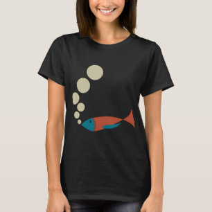 Camiseta peixe e bolhas