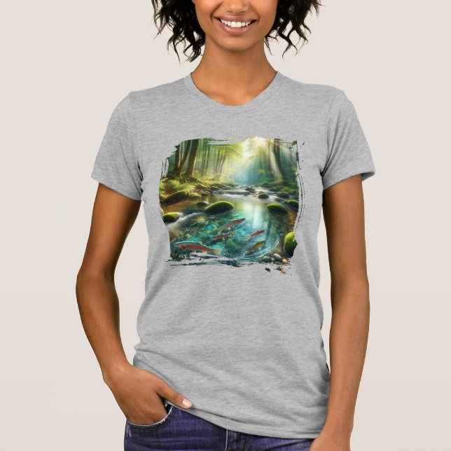 Camiseta Peixe Em Um Riacho (Frente)
