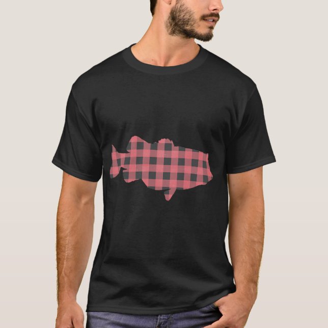 Camiseta Peixe em Xadrez Rosa (Frente)
