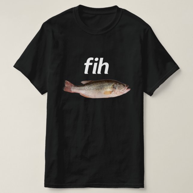Camiseta Peixe engraçado com ortografia errada Meme Piada H (Frente do Design)