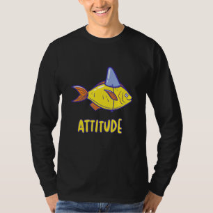 Camiseta Peixe Engraçado Com Tubarão Sarcástico De Atitude