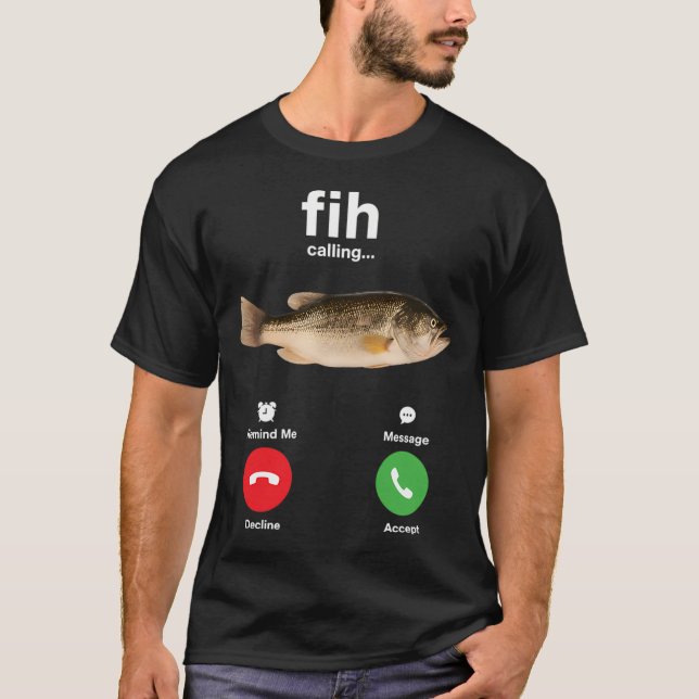 Camiseta Peixe Engraçado Ligando Me lembre (Frente)