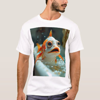 Camiseta Peixe engraçado no banho