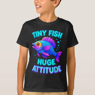 Camiseta Peixe Escama Arco-Íris Fofo Kawaii Cartoon Oceano