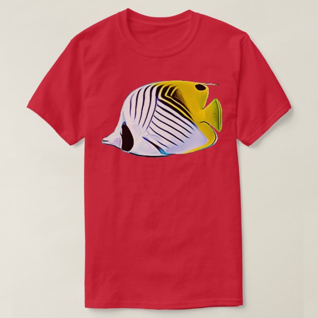 Camiseta Peixe-espada-borboleta-salgada-de-coral-recife (Frente do Design)