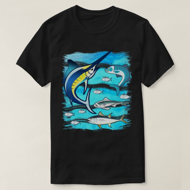 Camiseta Peixe-espada Mahi Atum Atum-do-mar (Frente do Design)