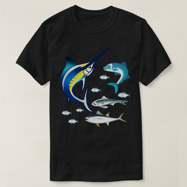 Camiseta Peixe-espada Mahi Atum Atum-do-mar (Frente do Design)