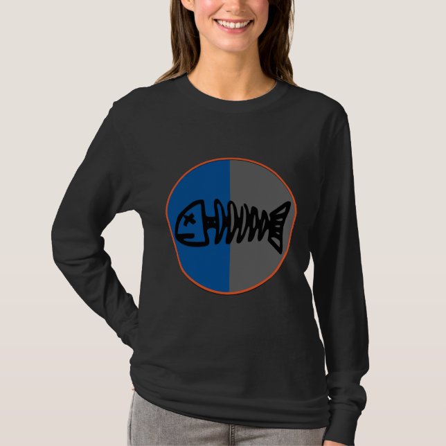 Camiseta Peixe Esqueleto Dois Circulantes (Frente)
