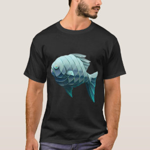 Camiseta Peixe Estético em Estilo Geométrico