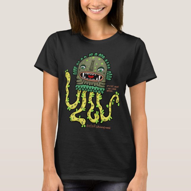 Camiseta peixe estranho polvo misto (Frente)