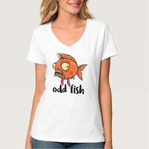 Camiseta Peixe Estranho Quirky Engraçado Peixe Dourado Lara