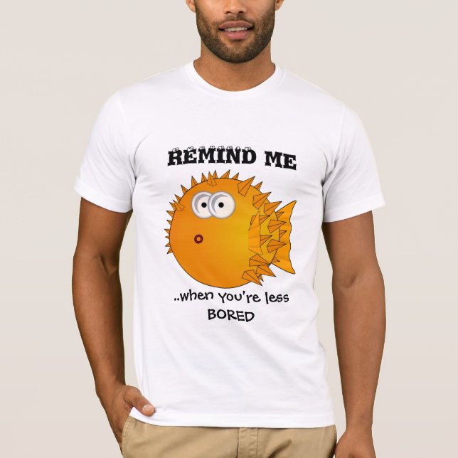 Camiseta Peixe farejador - diz engraçado - lembra-me (Frente)