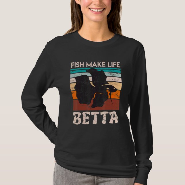 Camiseta Peixe Faz Minha Vida Betta Fish Aquarium (Frente)