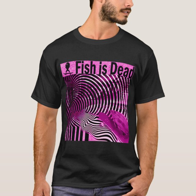 Camiseta Peixe fazendo skate no rosa ilusões (Frente)