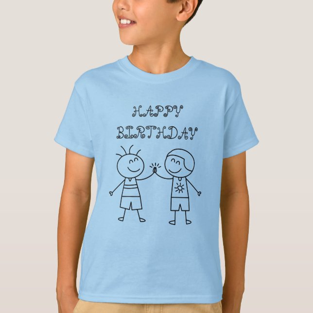 CAMISETA PEIXE FELIZ ANIVERSÁRIO AZUL (Frente)