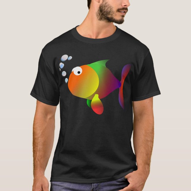 Camiseta Peixe feliz engraçado (Frente)