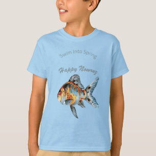 Camiseta Peixe Feliz Nowruz Harmonia da Primavera