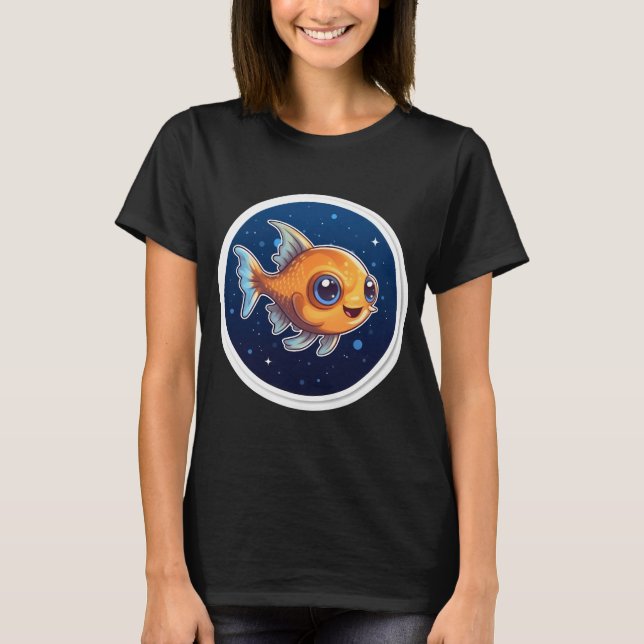 Camiseta Peixe Fofo Kawaii Boa Noite (Frente)