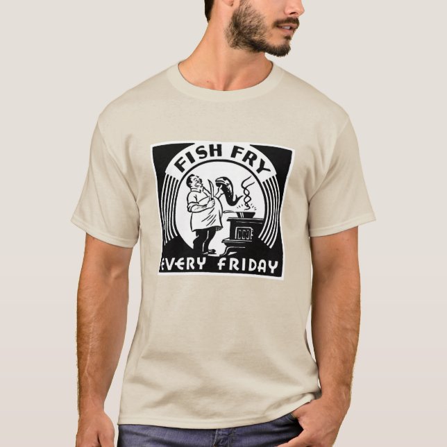 Camiseta "Peixe frita Todas as Sexta-Feira" Personalizado (Frente)