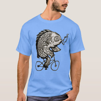 Camiseta Peixe fumado de andando de bicicleta
