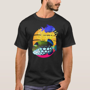 Camiseta Peixe Gatilho Palhaço Peixe Gatilho Niger Água Sal