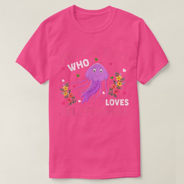 Camiseta Peixe-Geleia Sobrevive A Uma Menina Que Ama Jellyf (Frente do Design)