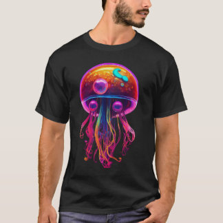 Camiseta Peixe-gelo do oceano Preto Cor do algodão metade s