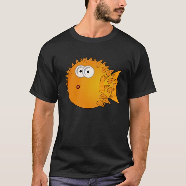 Camiseta Peixe globo engraçado chocado (Frente)