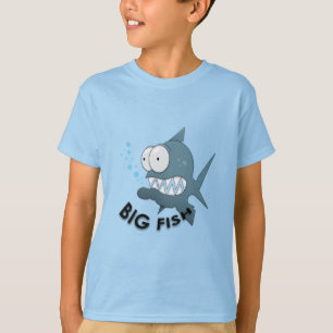 Camiseta Peixe Grande - Camisa-T Básica Para Crianças