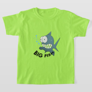 Camiseta Peixe Grande - Camisa-T Básica Para Crianças