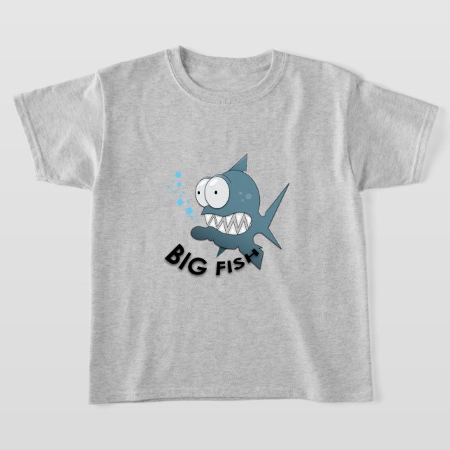 Camiseta Peixe Grande - Camisa-T Básica Para Crianças (Postura )
