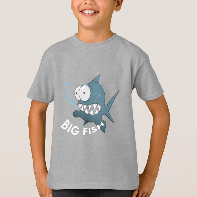 Camiseta Peixe Grande - Camisa-T Básica Para Crianças (Frente)