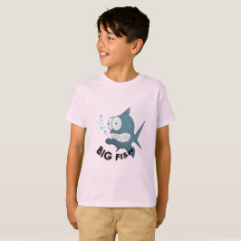 Camiseta Peixe Grande - Camisa-T Básica Para Crianças