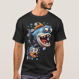 Camiseta Peixe grande, peixe pequeno, azar para um