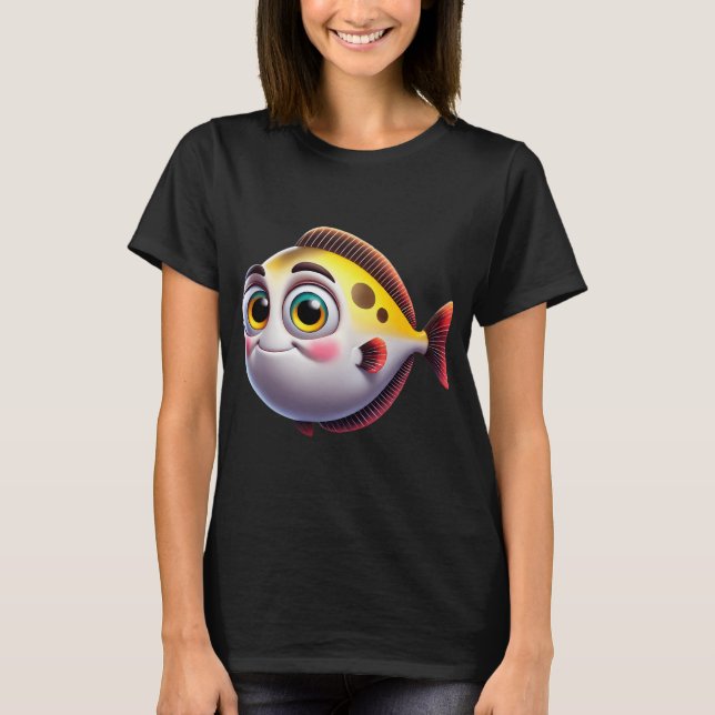 Camiseta Peixe Halibute Adorável (Frente)