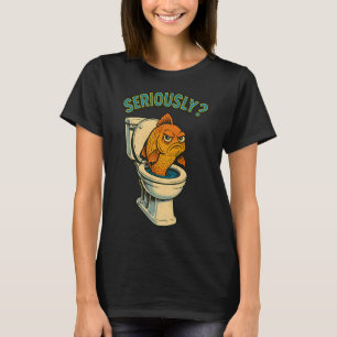 Camiseta Peixe Irritado Emergindo do Vaso Sanitário – Comic