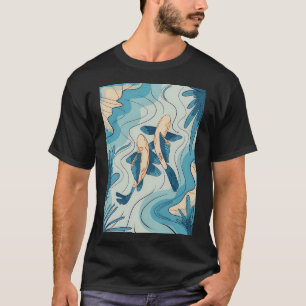Camiseta Peixe Koi Azul
