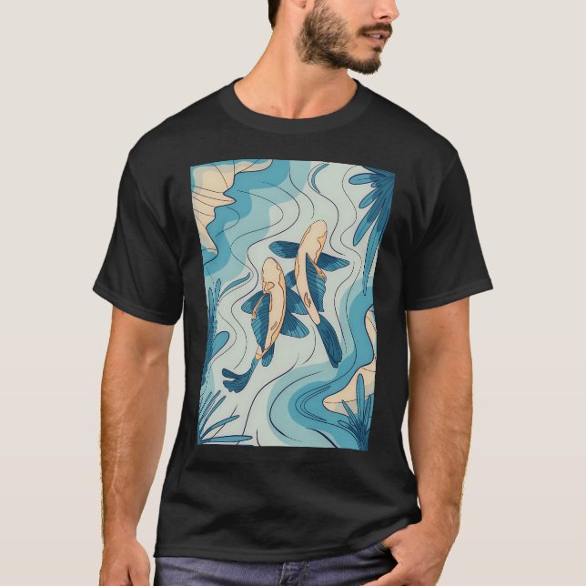 Camiseta Peixe Koi Azul (Frente)