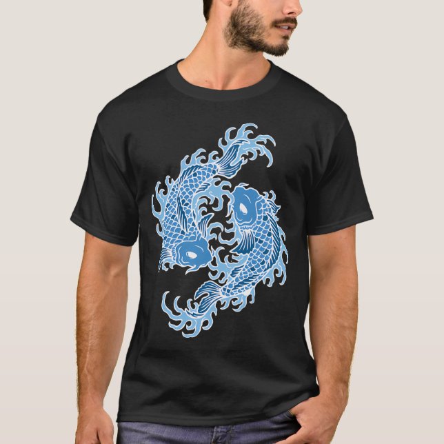 Camiseta Peixe Koi Azul (Frente)