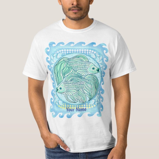 Camiseta Peixe Koi Azul (Frente)
