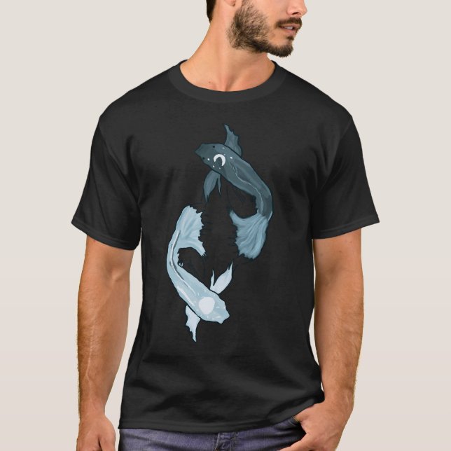 Camiseta Peixe Koi (Azul Claro) (Frente)