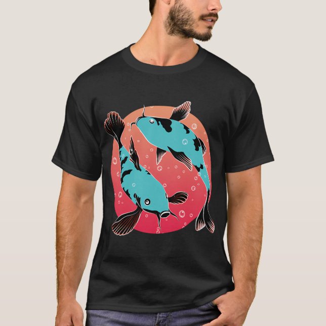 Camiseta Peixe Koi Azul Japonês (Frente)